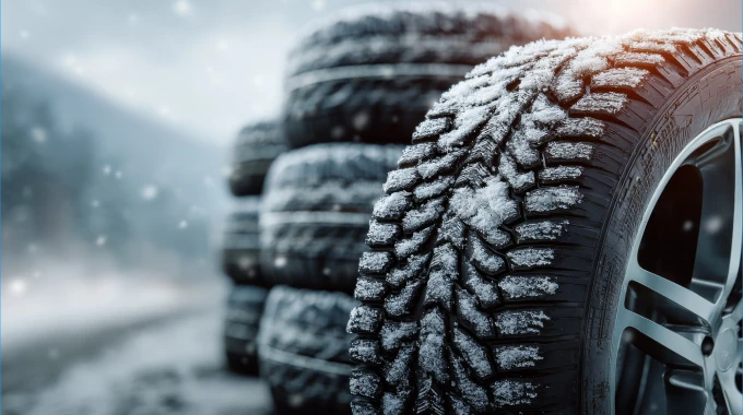 The best winter tires in Canada for 2025. Winter tires stacked in the snow.
