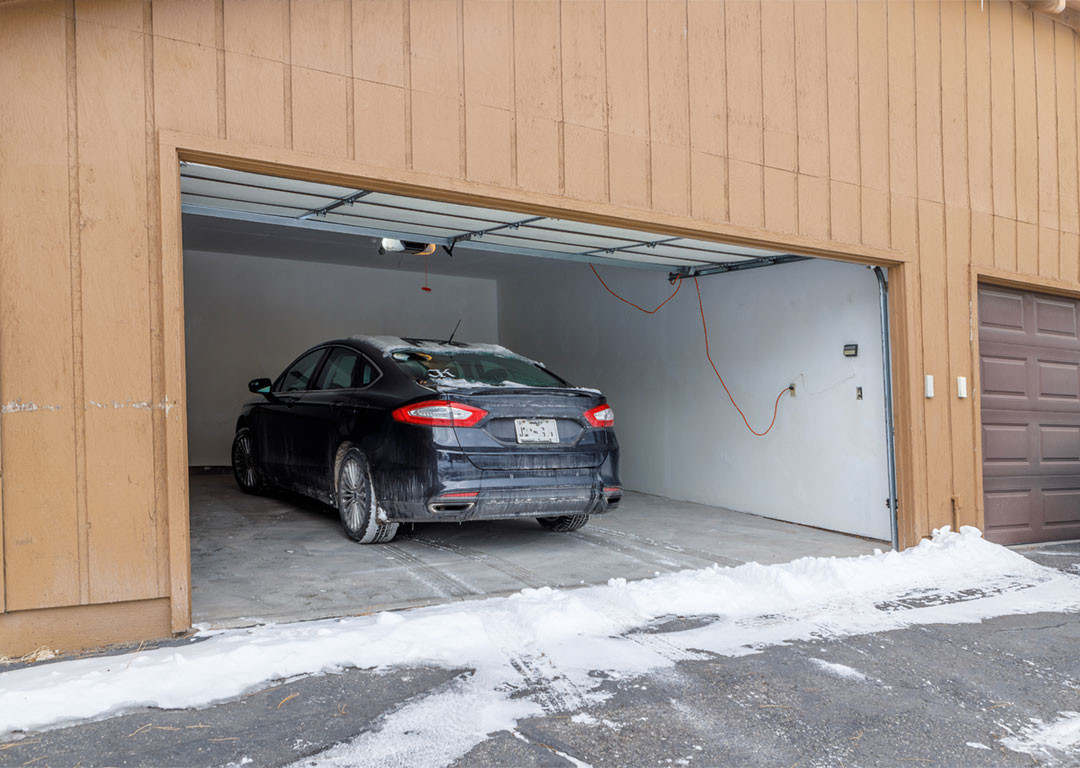 vehicle inside a garage